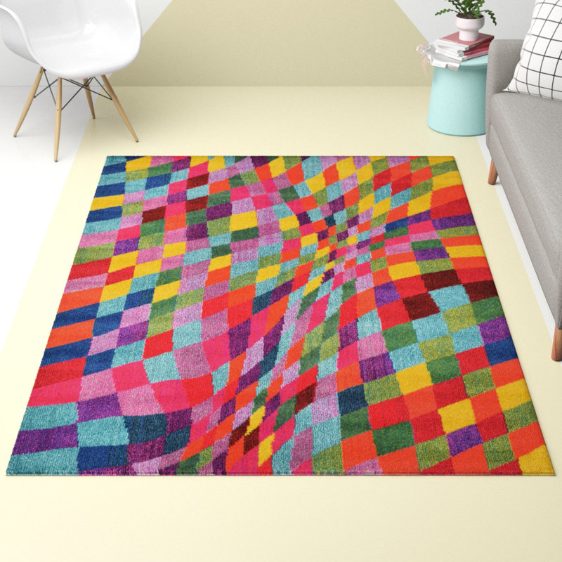Hashtag Home Andrei Geometric Multicolor Area Rug & Reviews Wayfair